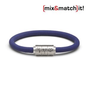 (mix&match)it! Armband "Zwillinge", Leder, royal blau Bild 1