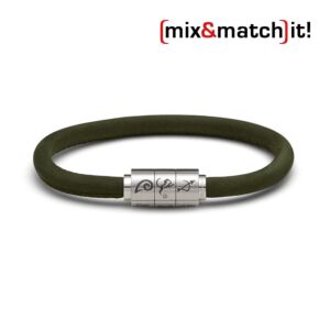 (mix&match)it! Armband "Löwe", Leder, dunkelgrün Bild 1