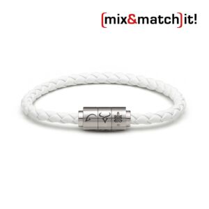 (mix&match)it! Armband "Jungfrau", Leder, weiß Bild 1