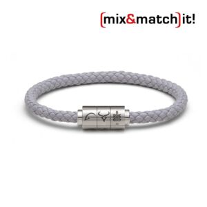 (mix&match)it! Armband "Jungfrau", Leder, grau Bild 1