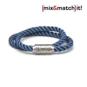 (mix&match)it! Armband "Wassermann", Seide, dunkelblau Bild 1