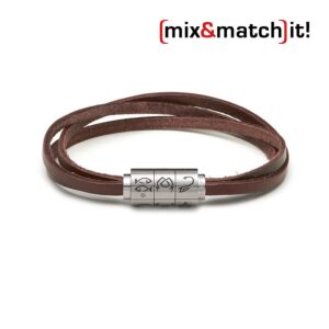 (mix&match)it! Armband "Fische", Leder, braun Bild 1