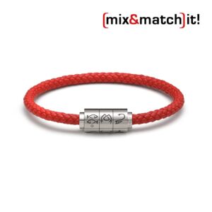 (mix&match)it! Armband "Fische", Leder, rot Bild 1