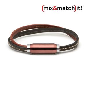 (mix&match)it! Armband, Leder, braun/schwarz Bild 1