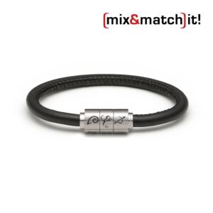 (mix&match)it! Armband "Löwe", Leder, schwarz Bild 1