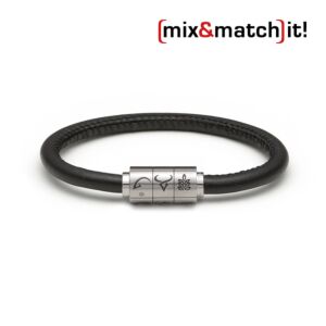 (mix&match)it! Armband "Steinbock", Leder, schwarz Bild 1