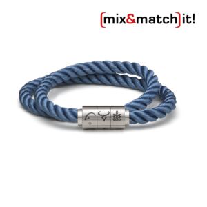 (mix&match)it! Armband "Steinbock", Seide, dunkelblau Bild 1