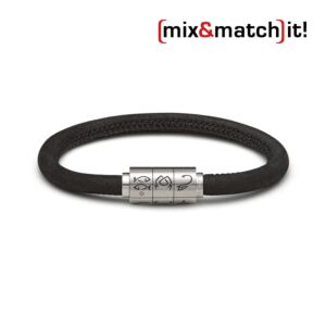 (mix&match)it! Armband "Fische", Leder, schwarz Bild 1